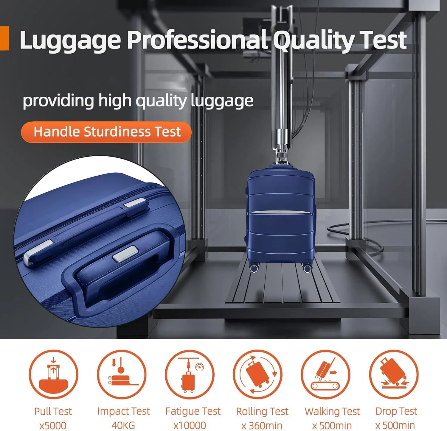 Fancial Expandable Luggage with Spinner Wheels, Blue, Carry-On 20-Inch