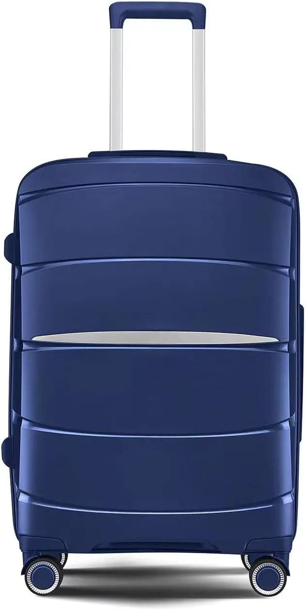 Fancial Expandable Luggage with Spinner Wheels, Blue, Carry-On 20-Inch