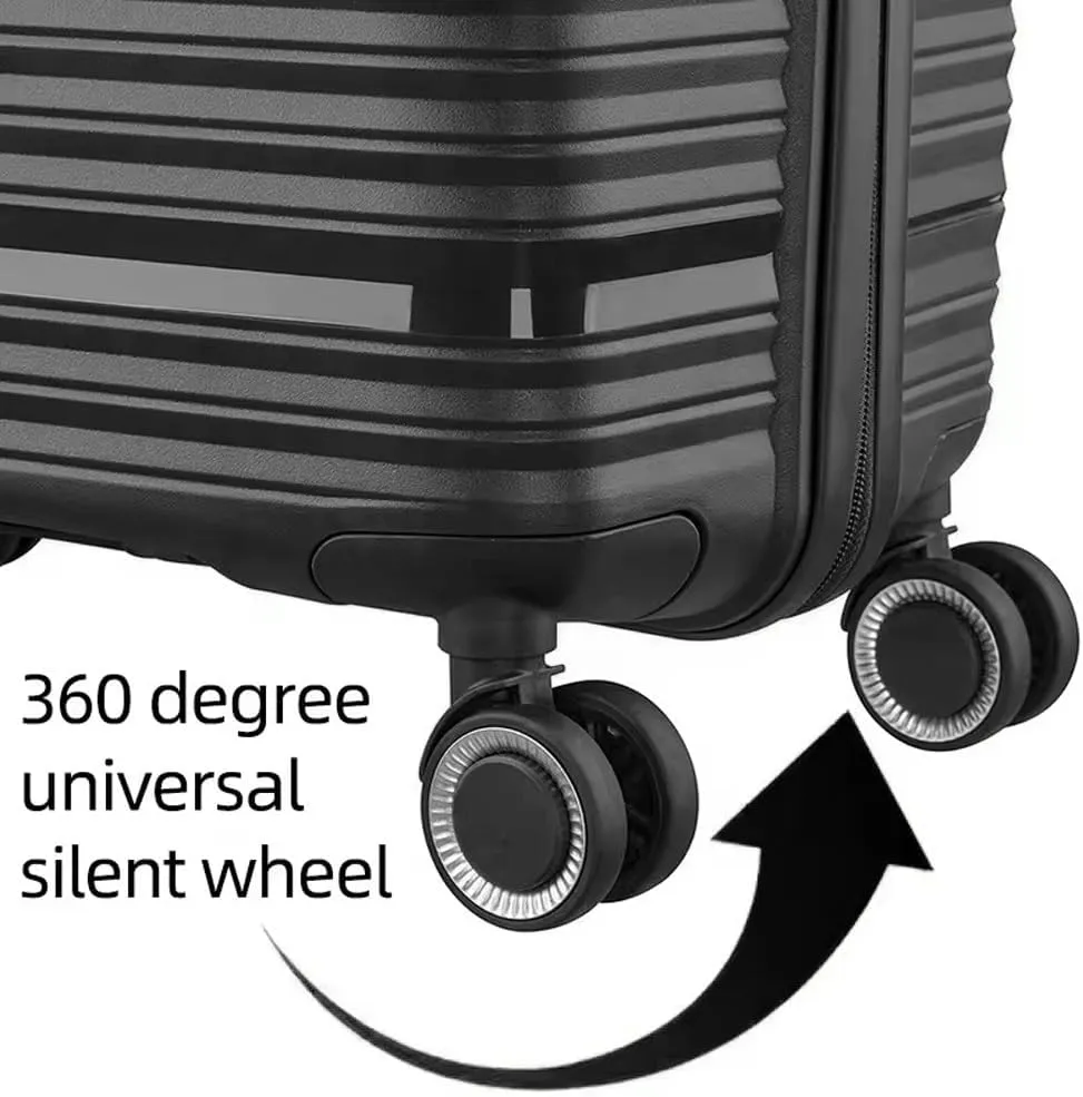 Fancial Expandable Luggage with Spinner Wheels, Gray, Carry-On 20-Inch