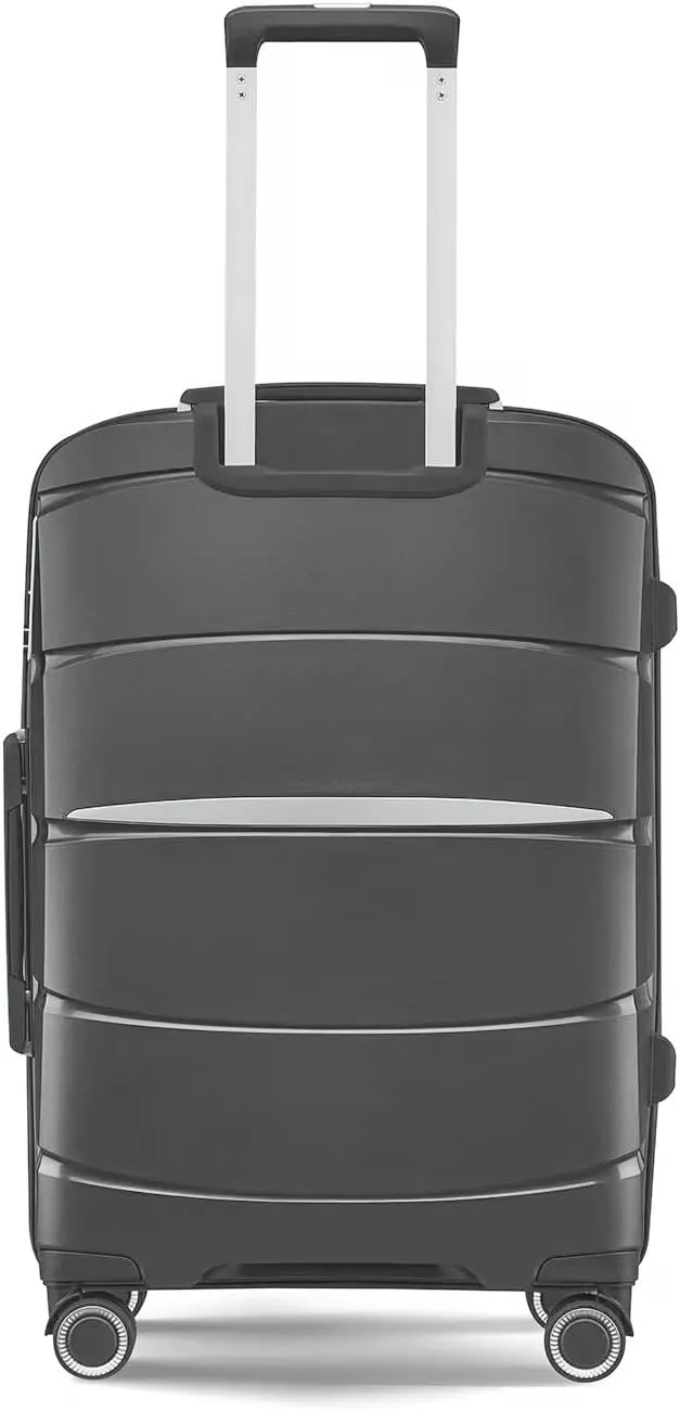 Fancial Expandable Luggage with Spinner Wheels, Gray, Carry-On 20-Inch