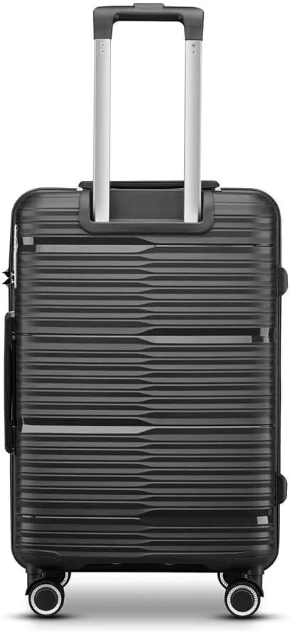 Fancial Expandable Luggage with Spinner Wheels, Gray, Carry-On 20-Inch