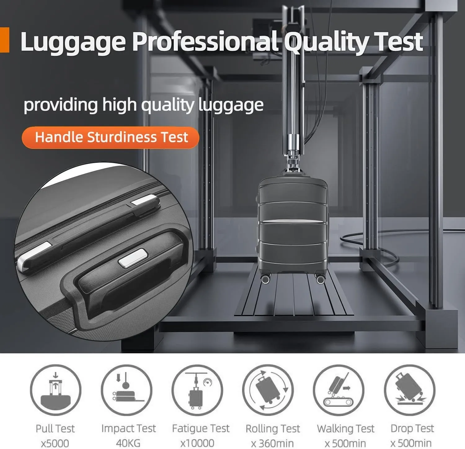Fancial Expandable Luggage with Spinner Wheels, Gray, Carry-On 20-Inch