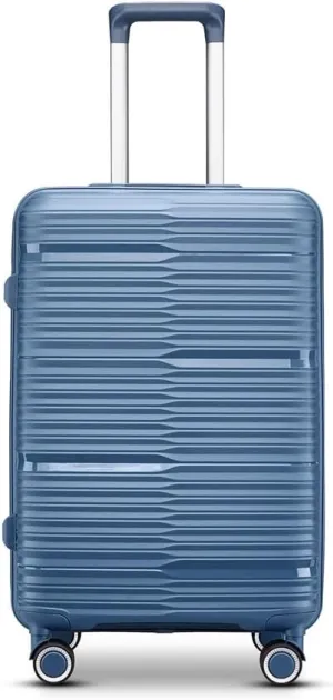 Fancial Expandable Luggage with Spinner Wheels, Ice Blue, Carry-On 20-Inch