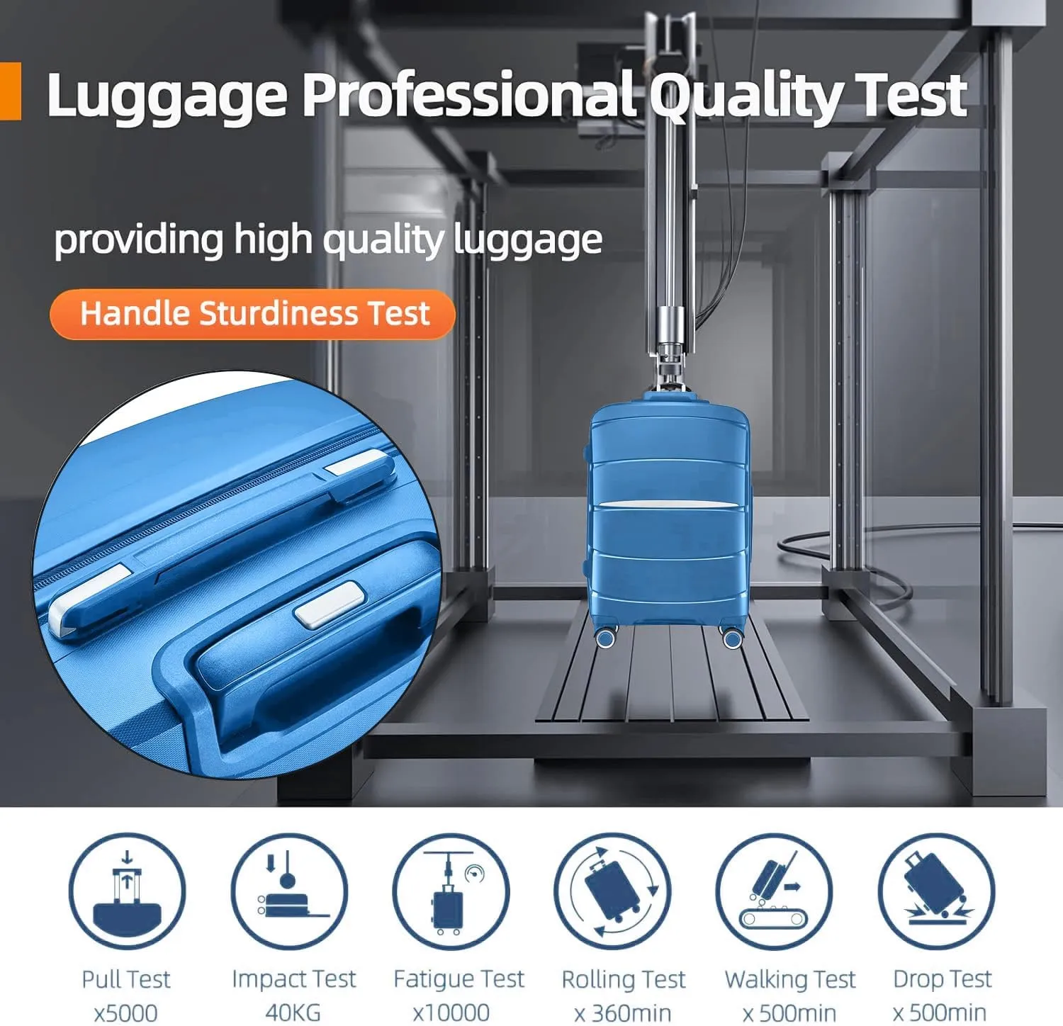 Fancial Expandable Luggage with Spinner Wheels, Ice Blue, Carry-On 20-Inch