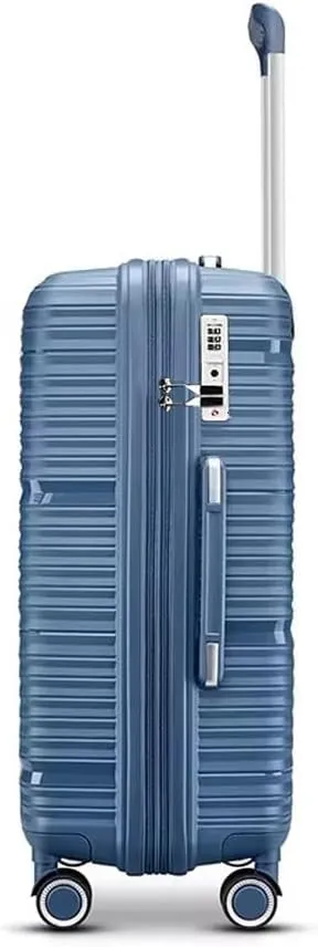 Fancial Expandable Luggage with Spinner Wheels, Ice Blue, Carry-On 20-Inch