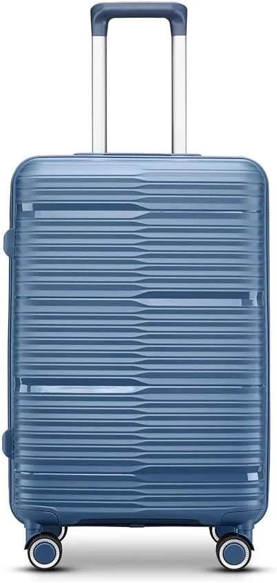 Fancial Expandable Luggage with Spinner Wheels, Ice Blue, Carry-On 20-Inch