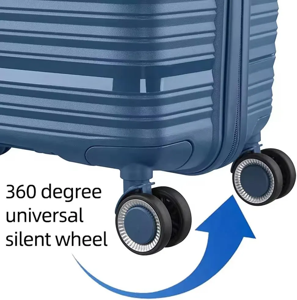 Fancial Expandable Luggage with Spinner Wheels, Ice Blue, Carry-On 20-Inch
