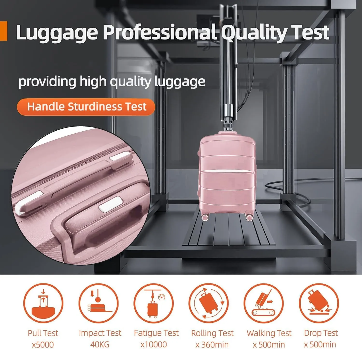 Fancial Expandable Luggage with Spinner Wheels, Pink, Carry-On 20-Inch
