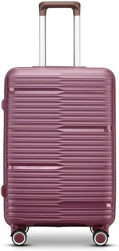 Fancial Expandable Luggage with Spinner Wheels, Purple, Carry-On 20-Inch