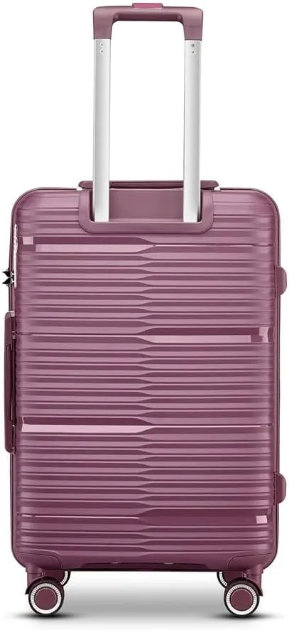 Fancial Expandable Luggage with Spinner Wheels, Purple, Carry-On 20-Inch