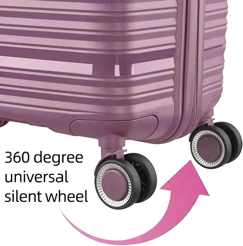 Fancial Expandable Luggage with Spinner Wheels, Purple, Carry-On 20-Inch