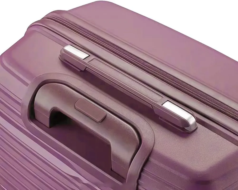 Fancial Expandable Luggage with Spinner Wheels, Purple, Carry-On 20-Inch