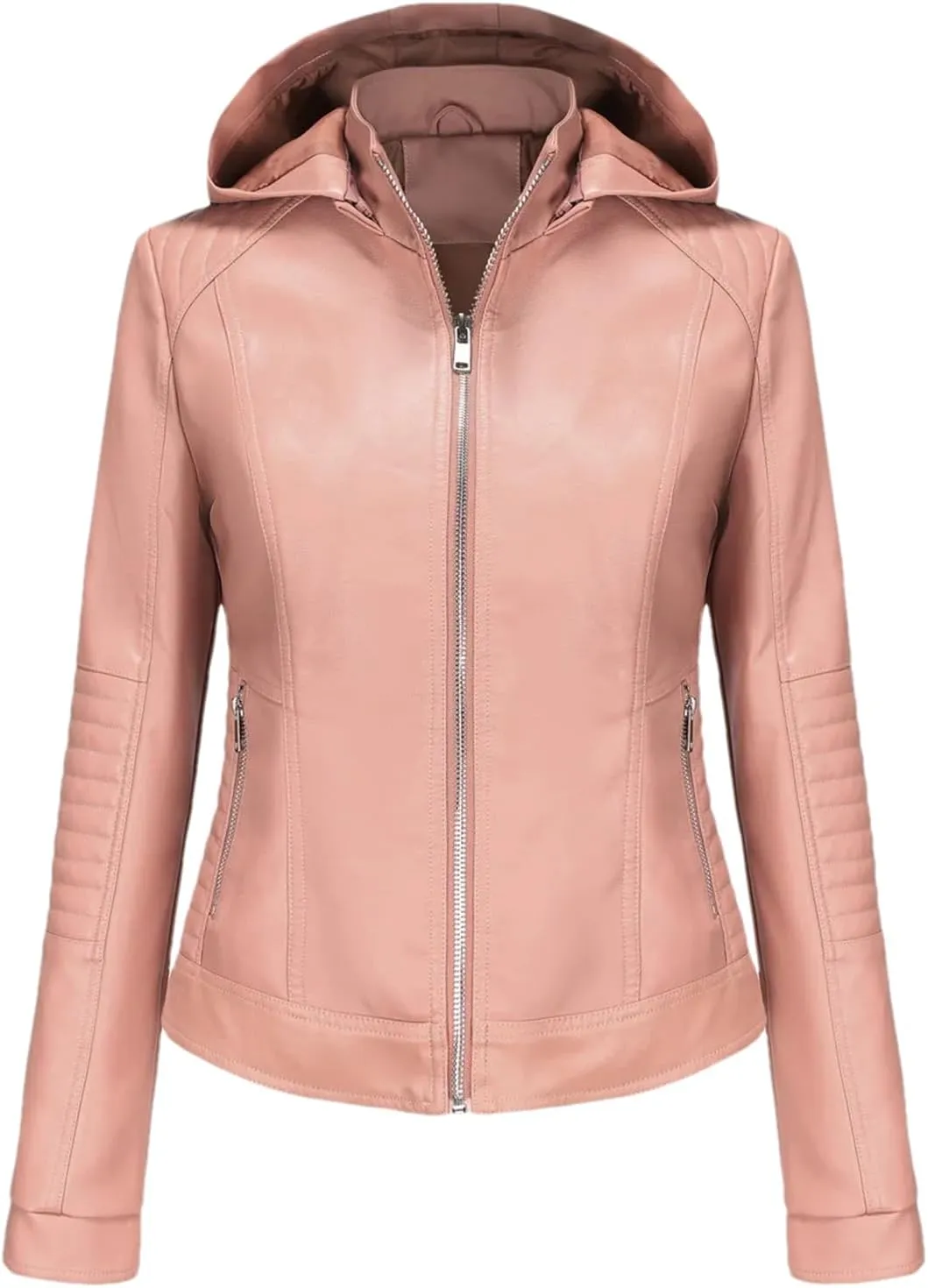 Faux Leather Jacket Women Stand Up Collar Female Coat Moto Biker Zipper Jacket Spring Autumn Brown Red Khaki Navy