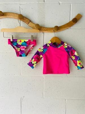 Floral 2-Piece Rash Guard, 6-9 months