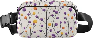 Flower Pattern Fanny Pack Water Resistant, Women Men Waist Pack Sling Bag Purse for Travel Hiking
