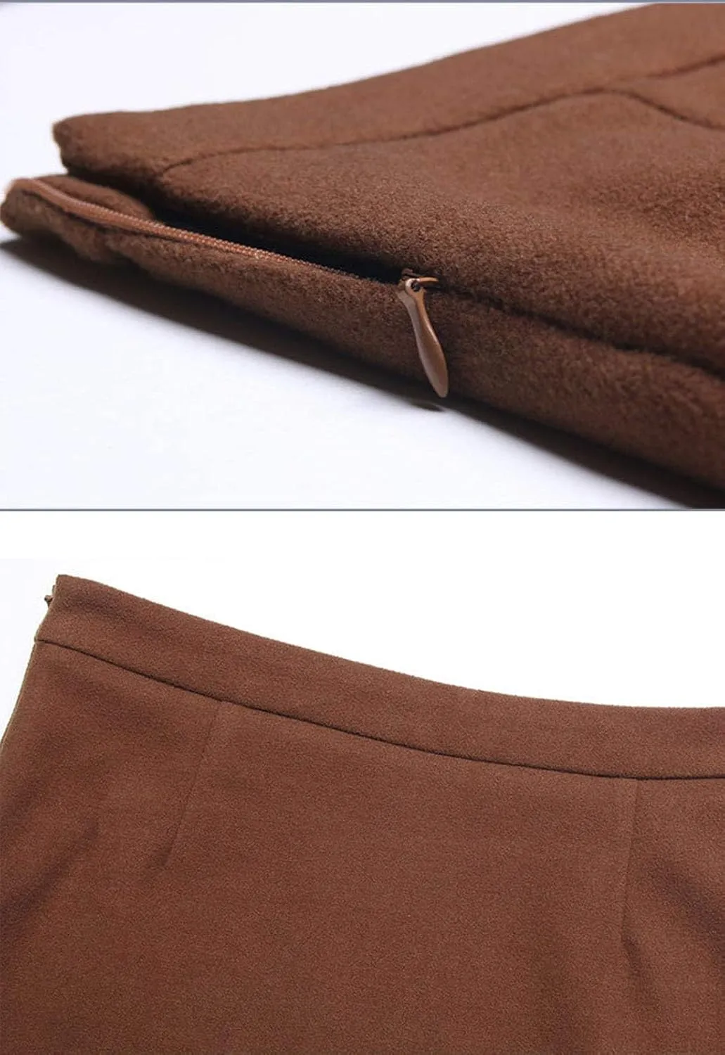 Flygo Women's Trendy Wool Blend Mermaid Skirt Midi Tail Pencil Skirts