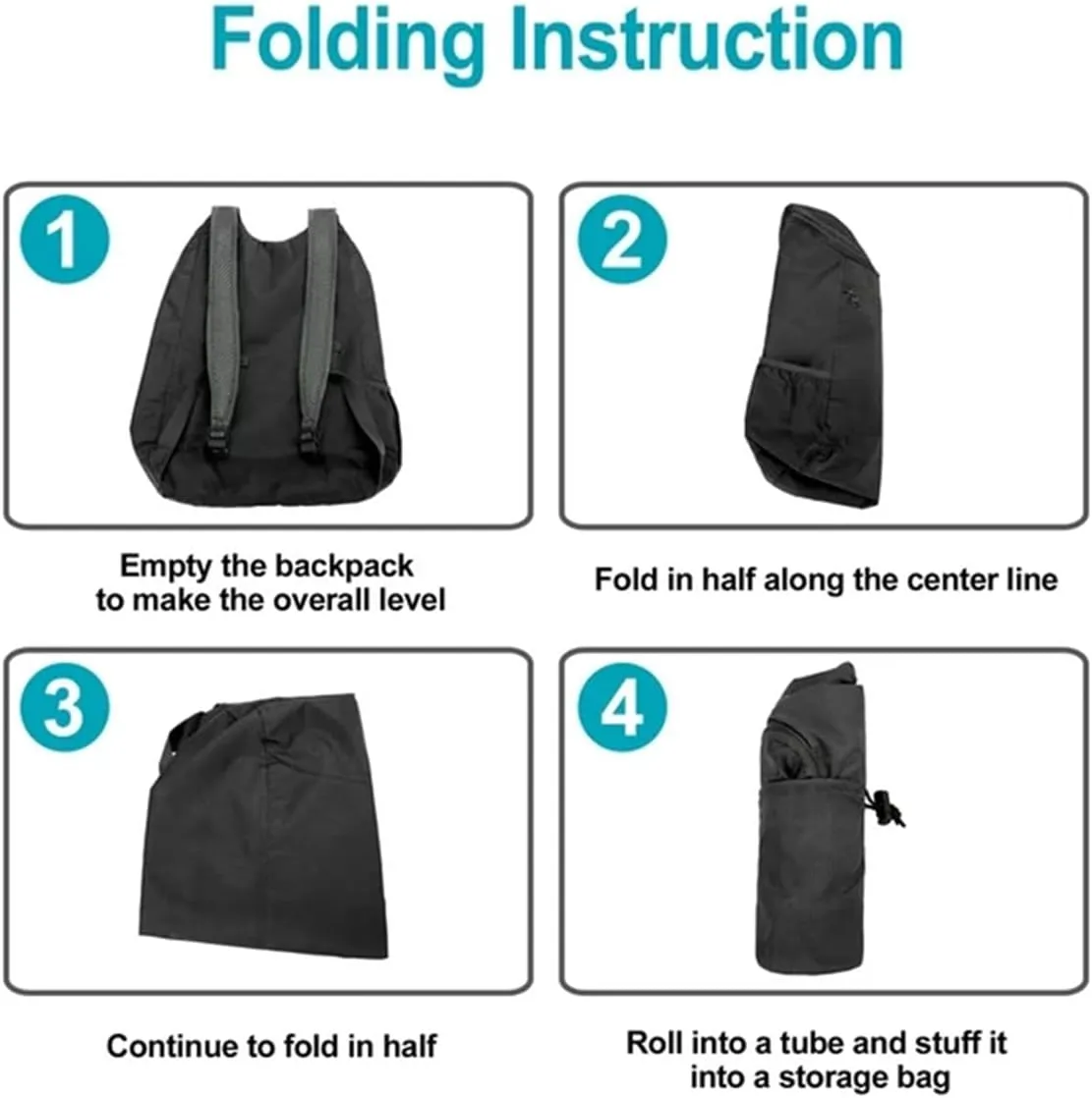 Foldable Backpack,20L Lightweight water resistant Travel Hiking Backpack for Outdoor Sports Camping Daypack Bag (Black)