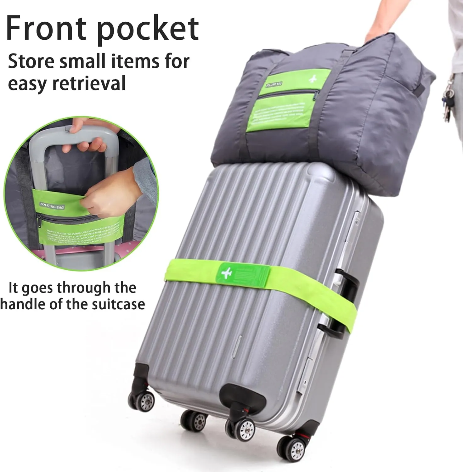 Foldable Travel Duffel Bag Sports Gym Tote Water Resistant Carry on Luggage bag Weekender Overnight Bag