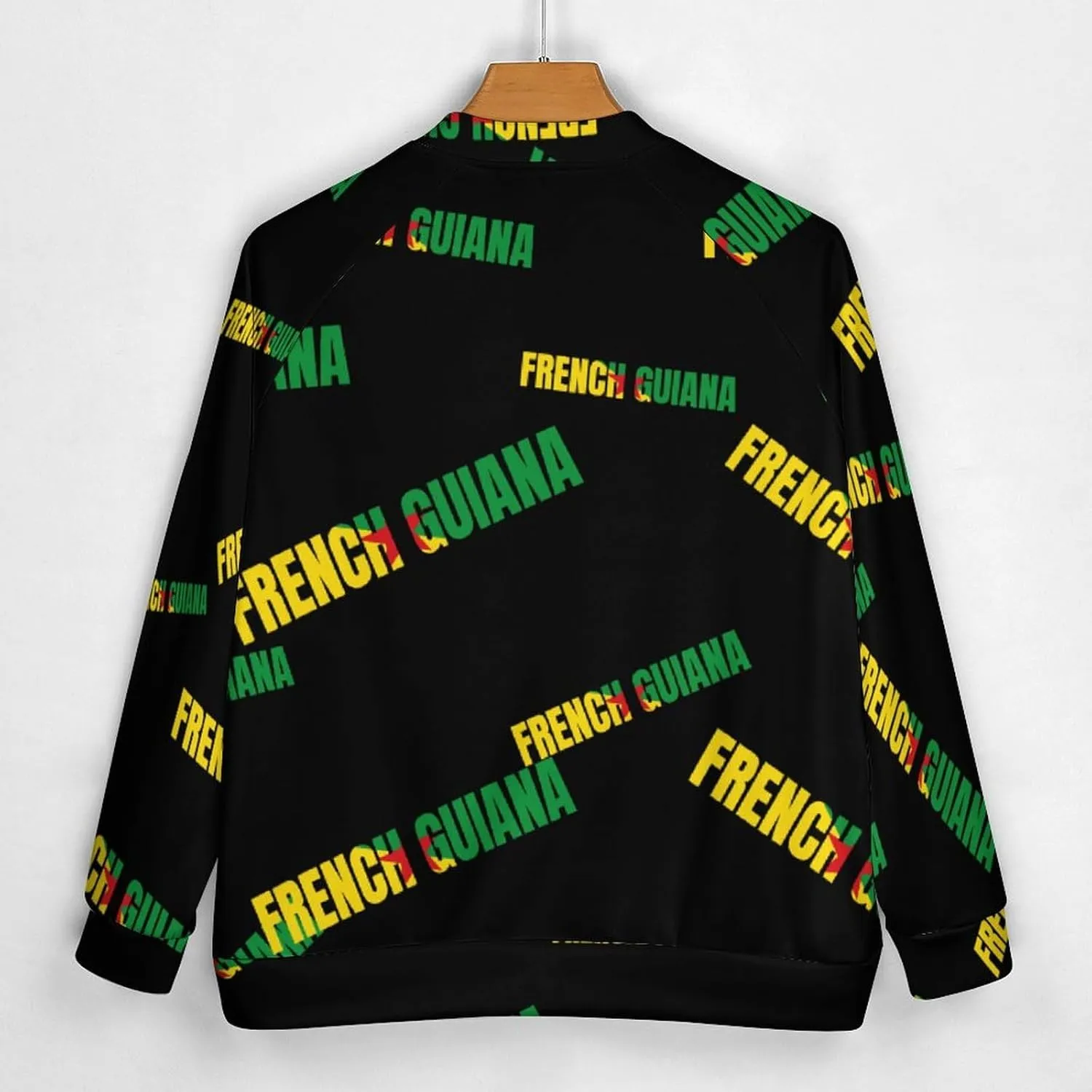 French Guiana Logo Lightweight Men's Baseball Jackets Relaxed Fit Varsity Bomber Jacket Windbreaker Coat