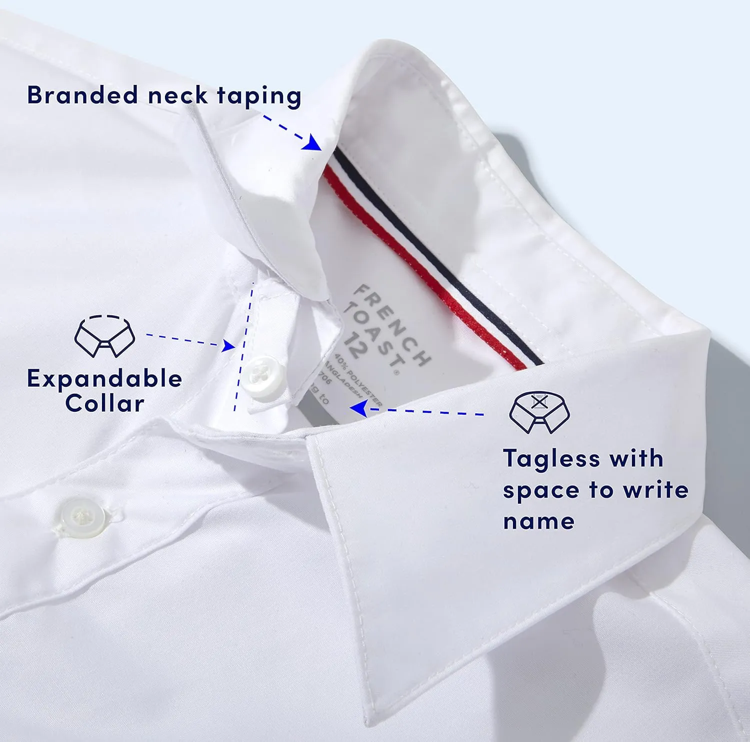 French Toast Men's Short Sleeve Classic Poplin Dress Shirt