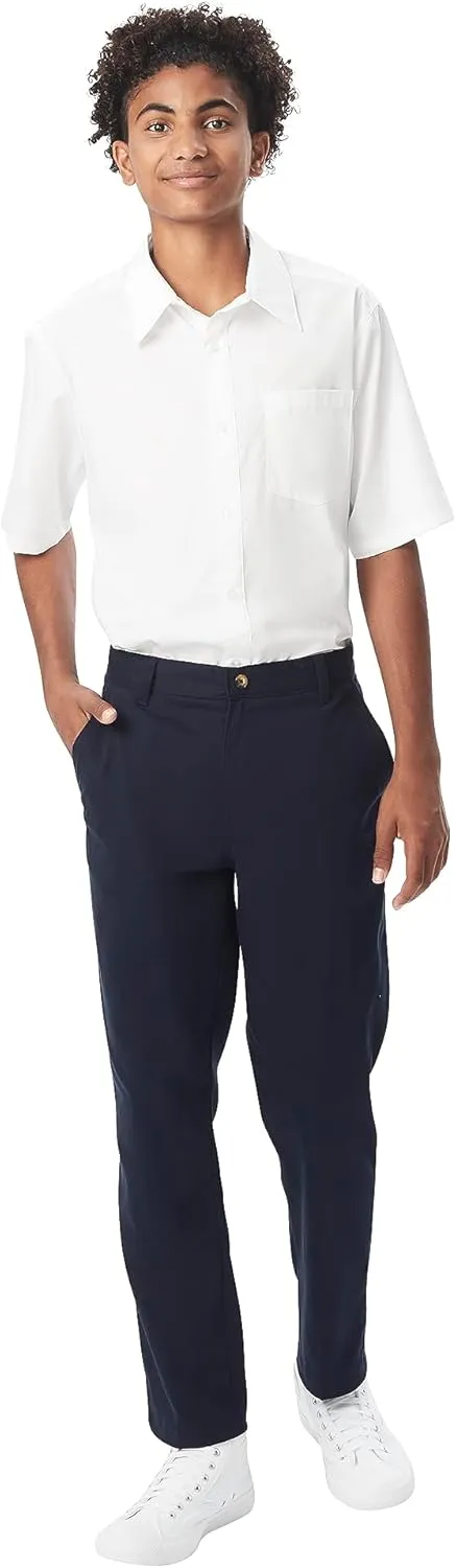 French Toast Men's Short Sleeve Classic Poplin Dress Shirt