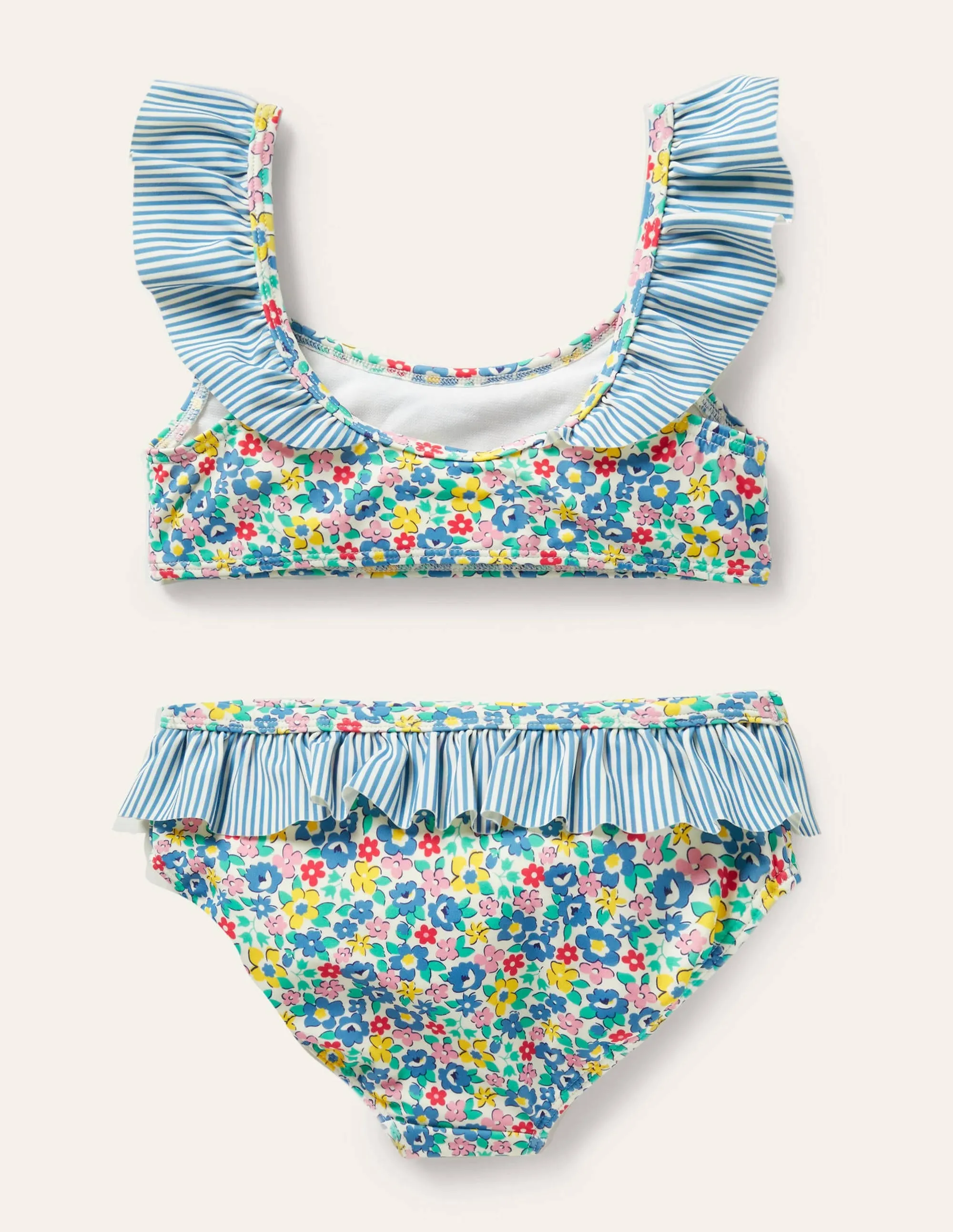 Frill Bikini Set-Elizabethan Blue Spring Floral