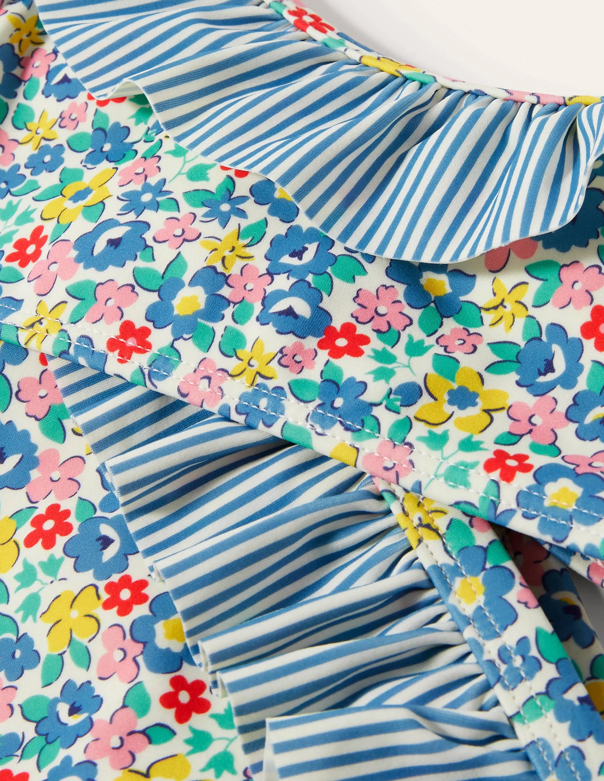 Frill Bikini Set-Elizabethan Blue Spring Floral