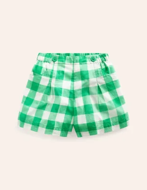 Full Nostalgic Short-Pea Green/ Ivory Gingham
