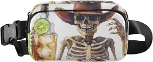 Funny Skeleton Fanny Pack Water Resistant Waist Pack Sling Bag Purse for Women Men Travel Hiking