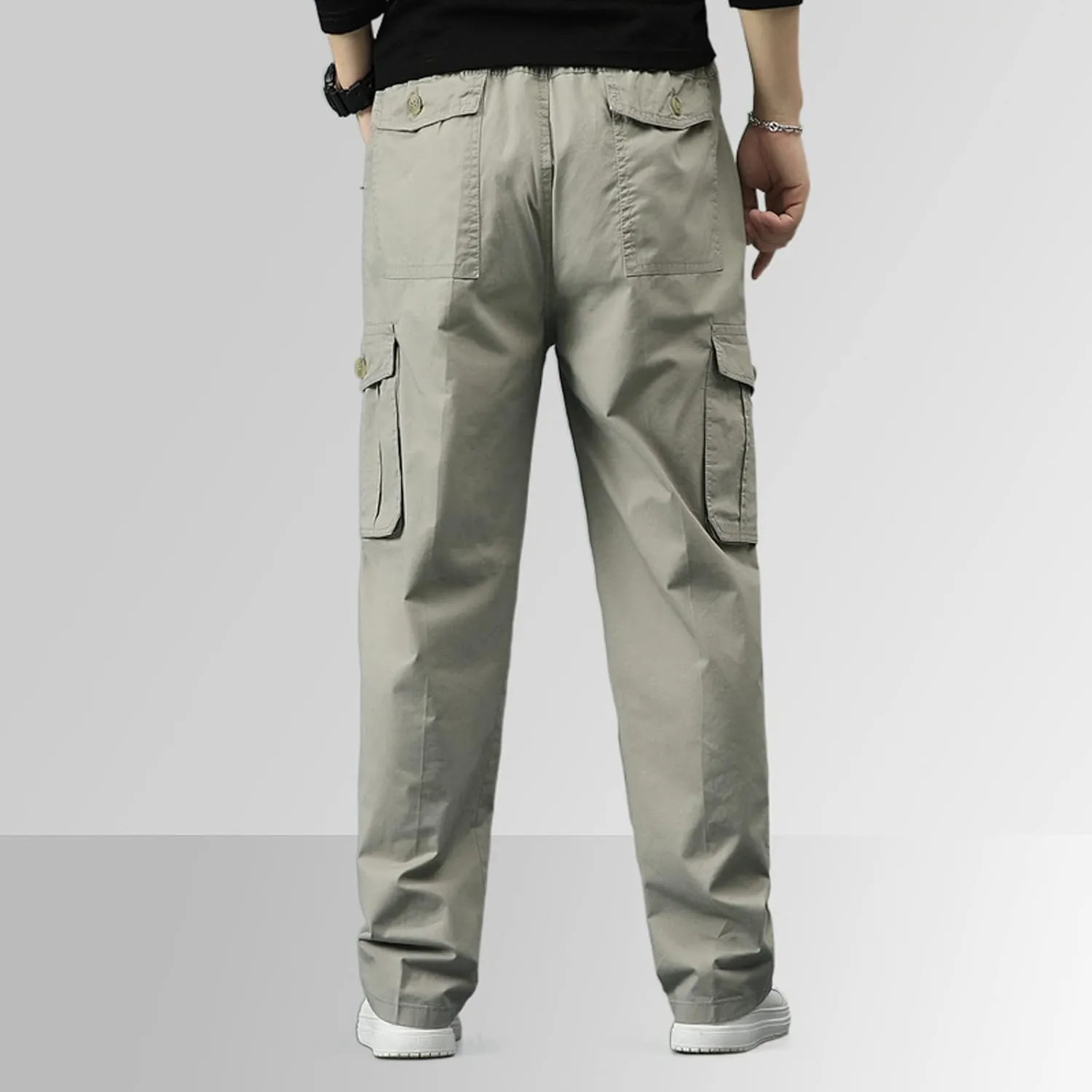 FZVYD Black Pants Men's Relaxed Fit Causal Work Streetwear Baggy Joggers Drawstring Sweatpants with Pockets 2023