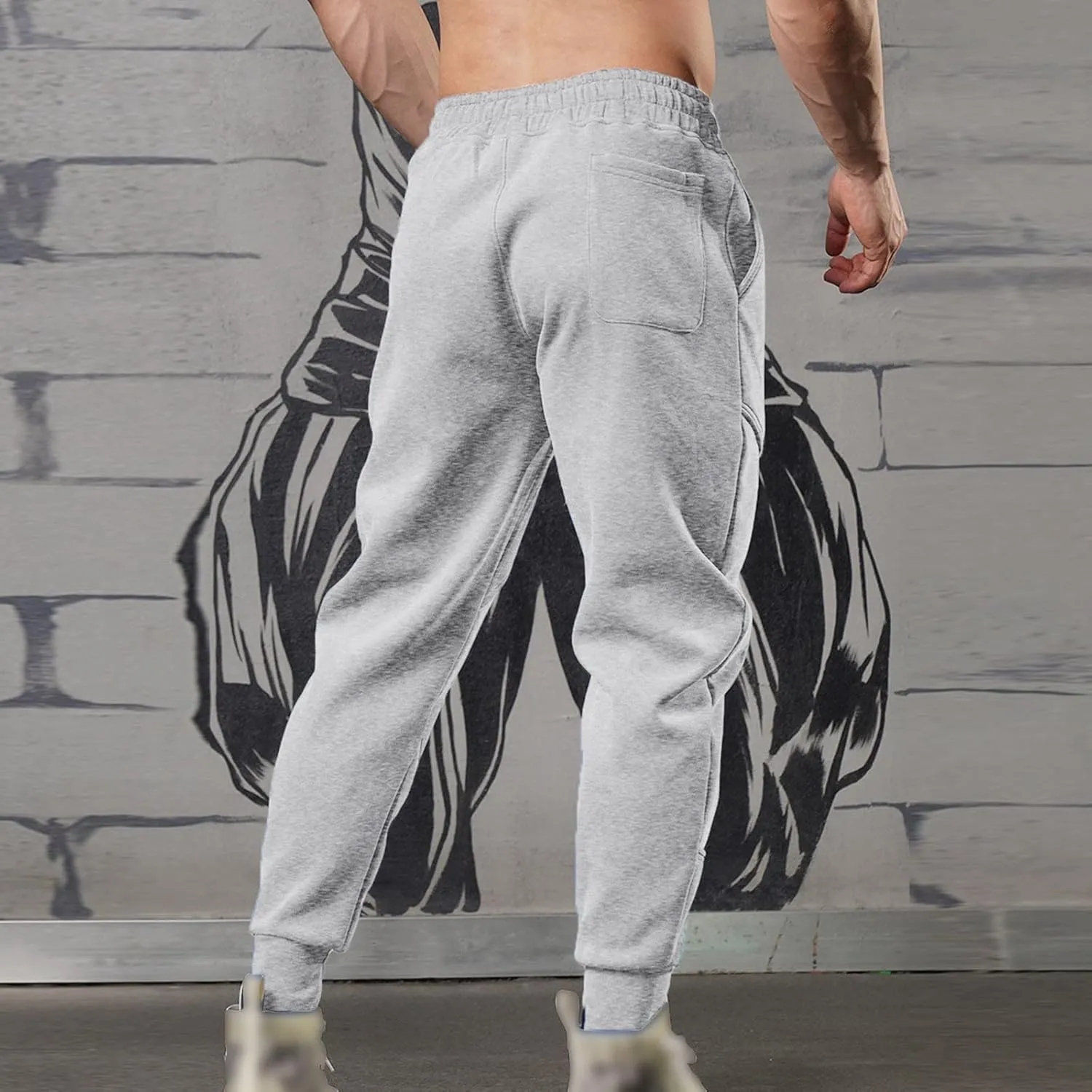 FZVYD Men Jeans Slim Fit Mens Casual Elastic Drawstring Cargo Pants Lightweight Relaxed Fit Cotton Workout Sweatpants 2023