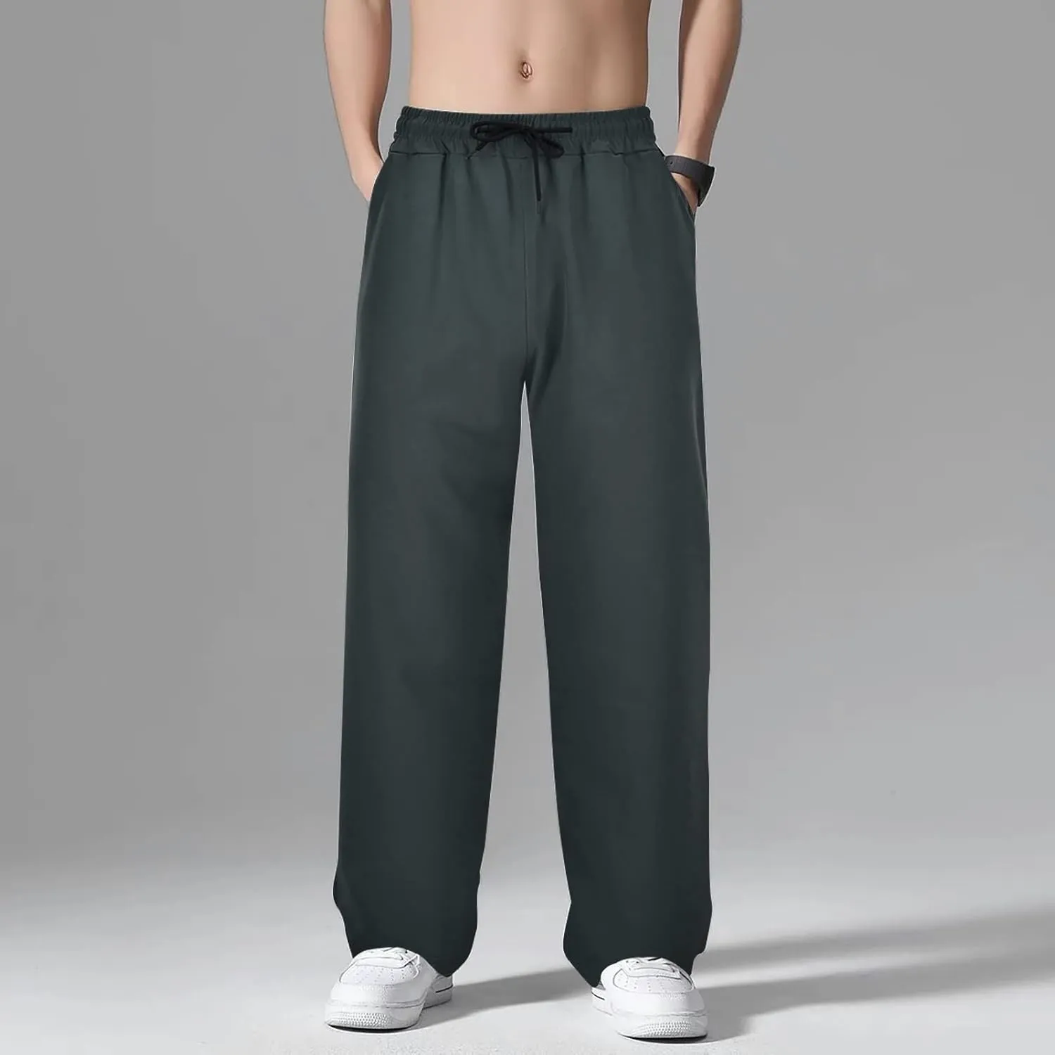 FZVYD Mens Cargo Pants Mens Joggers Cargo Pants Fashion Casual Sweatpants Work Pants Drawstring Loose Trousers with Pockets