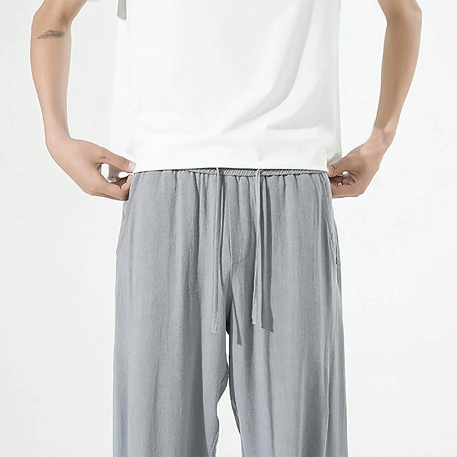 FZVYD Mens Cargo Pants Mens Joggers Cargo Pants Fashion Casual Sweatpants Work Pants Drawstring Loose Trousers with Pockets