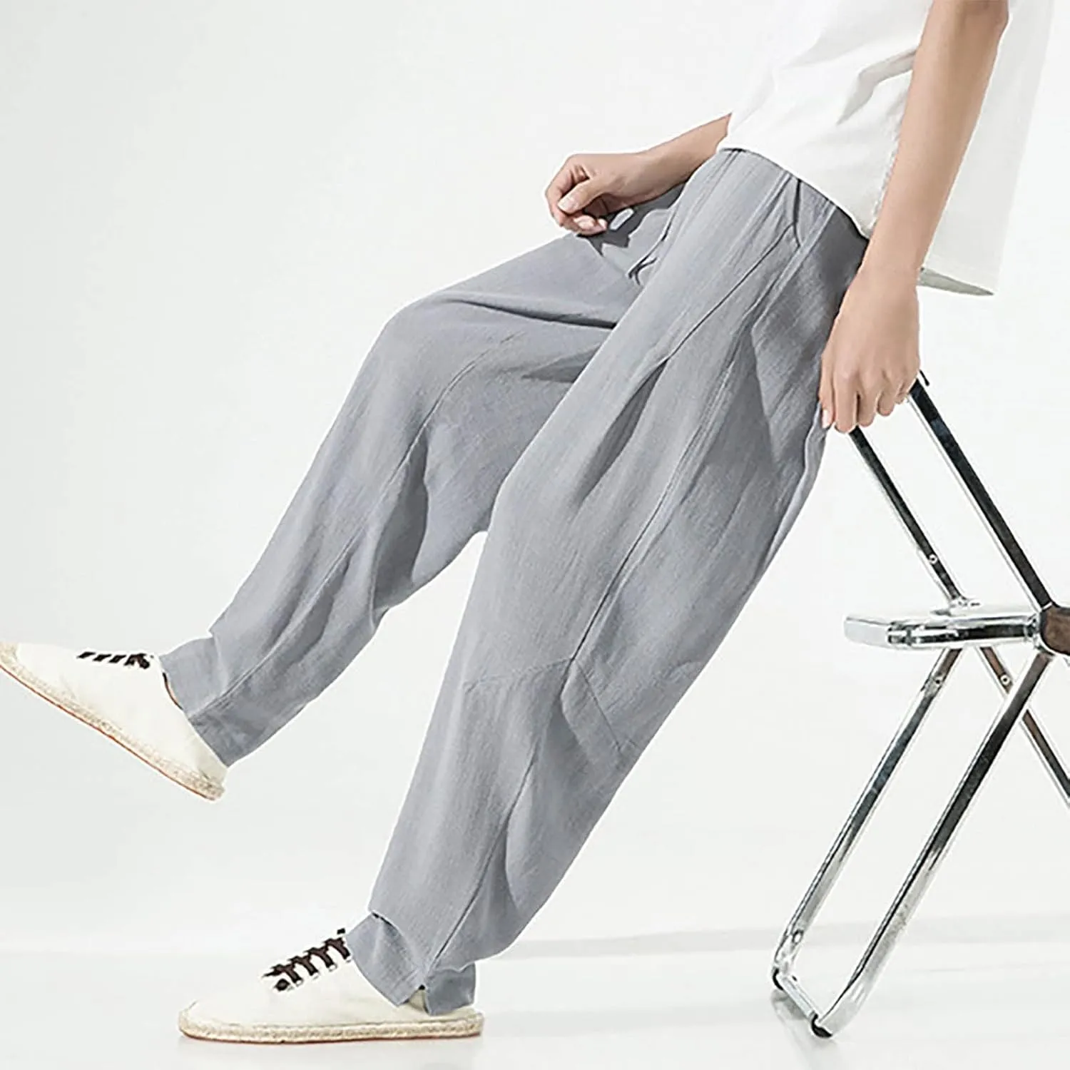 FZVYD Mens Cargo Pants Mens Joggers Cargo Pants Fashion Casual Sweatpants Work Pants Drawstring Loose Trousers with Pockets