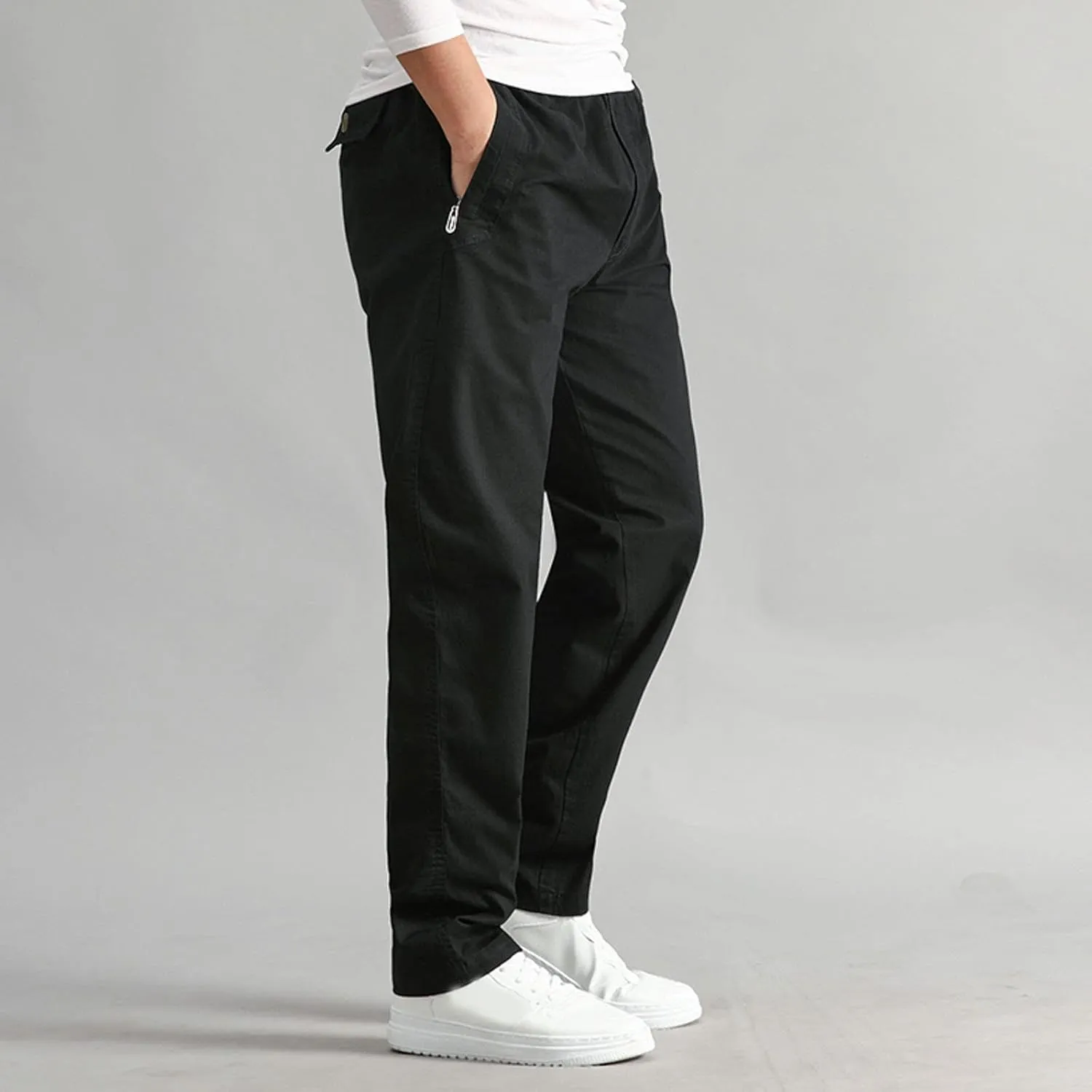 FZVYD Men's Pants Men's Relaxed Fit Causal Work Streetwear Baggy Joggers Drawstring Sweatpants with Pockets 2023