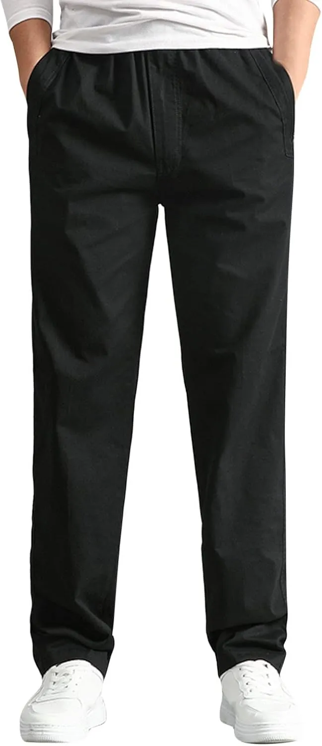 FZVYD Men's Pants Men's Relaxed Fit Causal Work Streetwear Baggy Joggers Drawstring Sweatpants with Pockets 2023