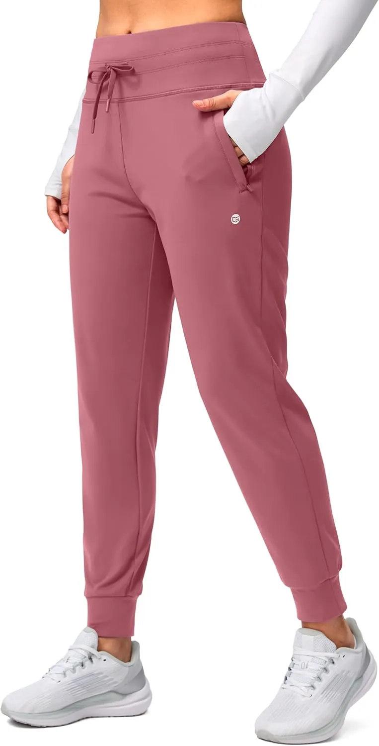 G Gradual Women's Fleece Lined Joggers High Waisted Water Resistant Thermal Winter Sweatpants Running Hiking Pockets