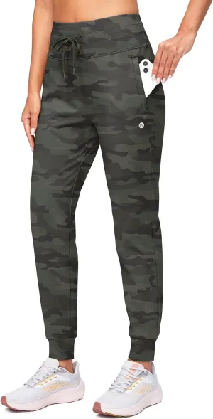 G Gradual Women's Fleece Lined Joggers High Waisted Water Resistant Thermal Winter Sweatpants Running Hiking Pockets