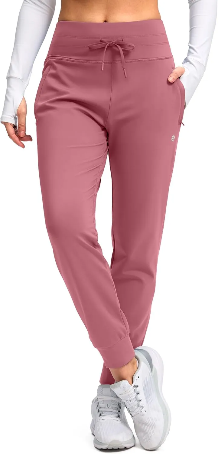 G Gradual Women's Fleece Lined Joggers High Waisted Water Resistant Thermal Winter Sweatpants Running Hiking Pockets