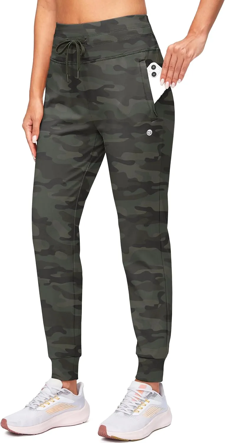 G Gradual Women's Fleece Lined Joggers High Waisted Water Resistant Thermal Winter Sweatpants Running Hiking Pockets