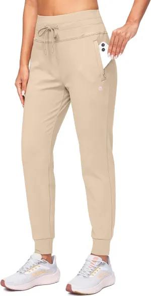G Gradual Women's Fleece Lined Joggers High Waisted Water Resistant Thermal Winter Sweatpants Running Hiking Pockets