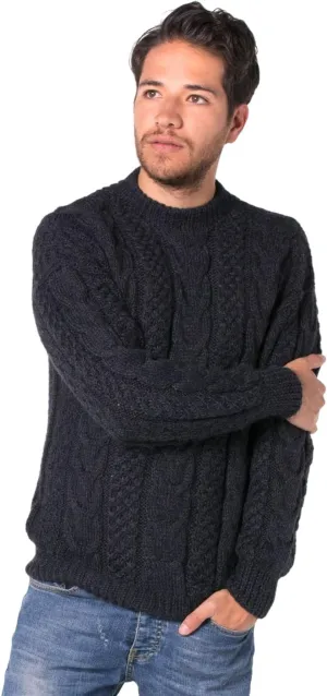 Gamboa - Alpaca Sweater for Men Warm and Soft Alpaca Sweater Hand Knitted White Sweater