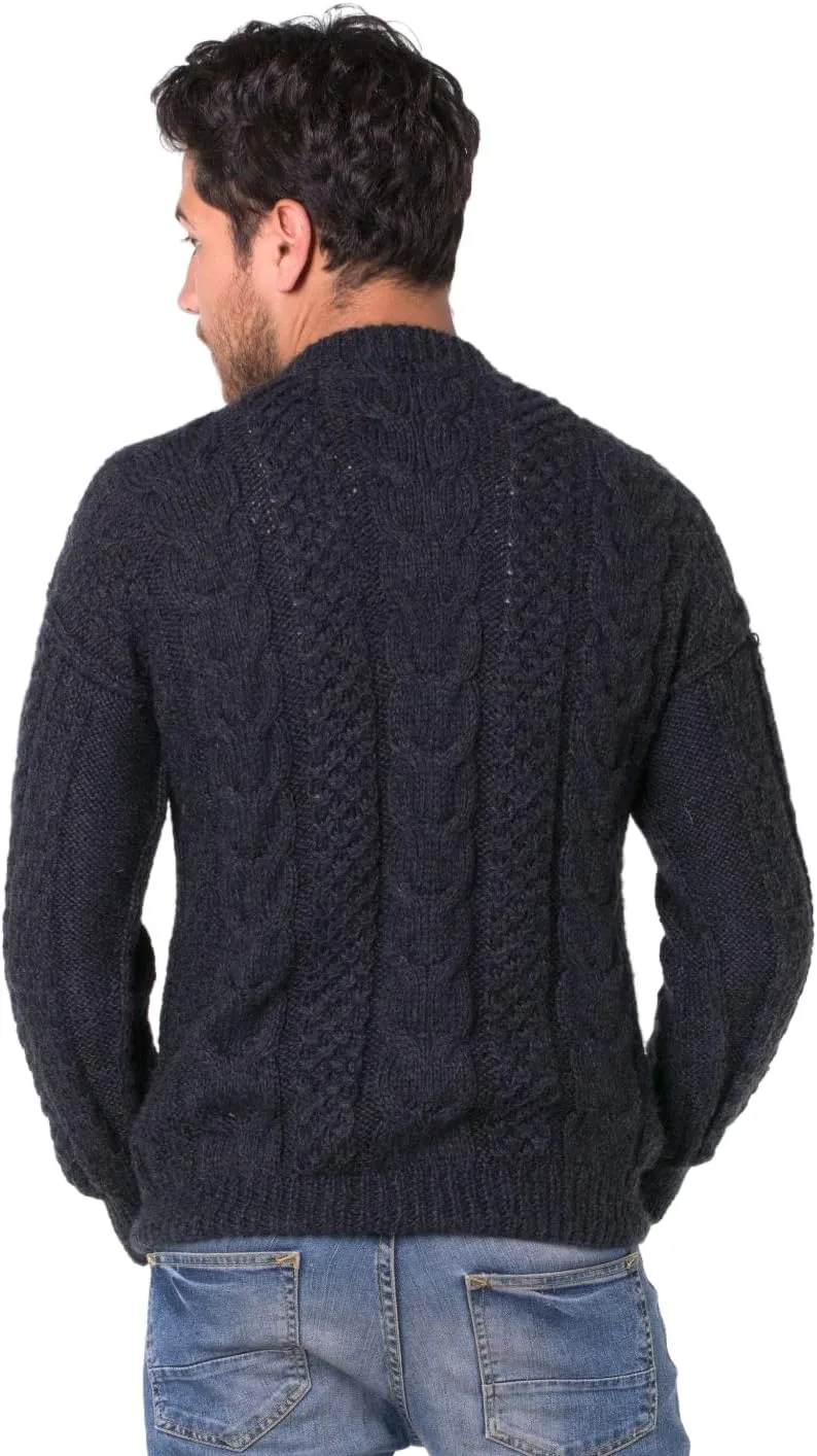 Gamboa - Alpaca Sweater for Men Warm and Soft Alpaca Sweater Hand Knitted White Sweater