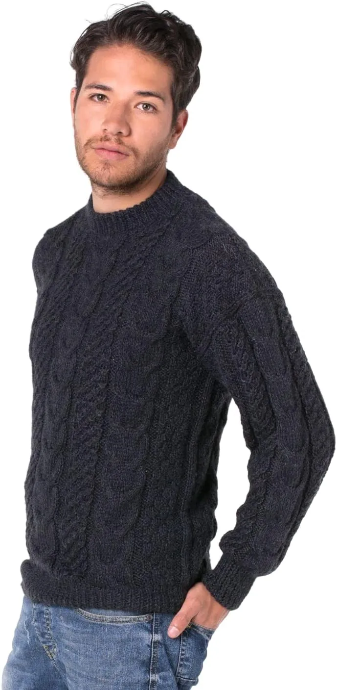 Gamboa - Alpaca Sweater for Men Warm and Soft Alpaca Sweater Hand Knitted White Sweater