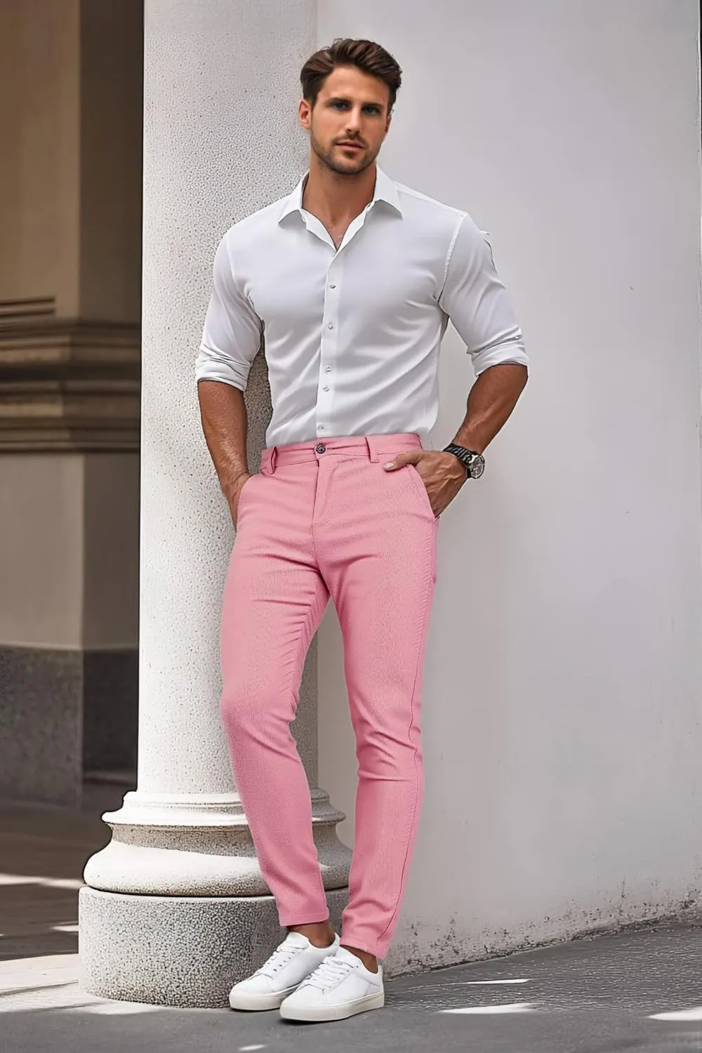 GINGTTO Mens Dress Pants Slim Fit Stretch Chino Pants for Men
