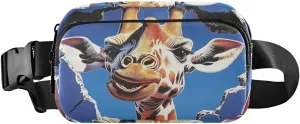 Giraffe Wall Fanny Pack Water Resistant, Women Men Waist Pack Sling Bag Purse for Travel Hiking
