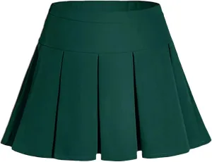 Girls Pleated Skirt Girls Uniform Skirt Skort Adjustable Waist Kids Skater Dance Skirt 6-12 Years