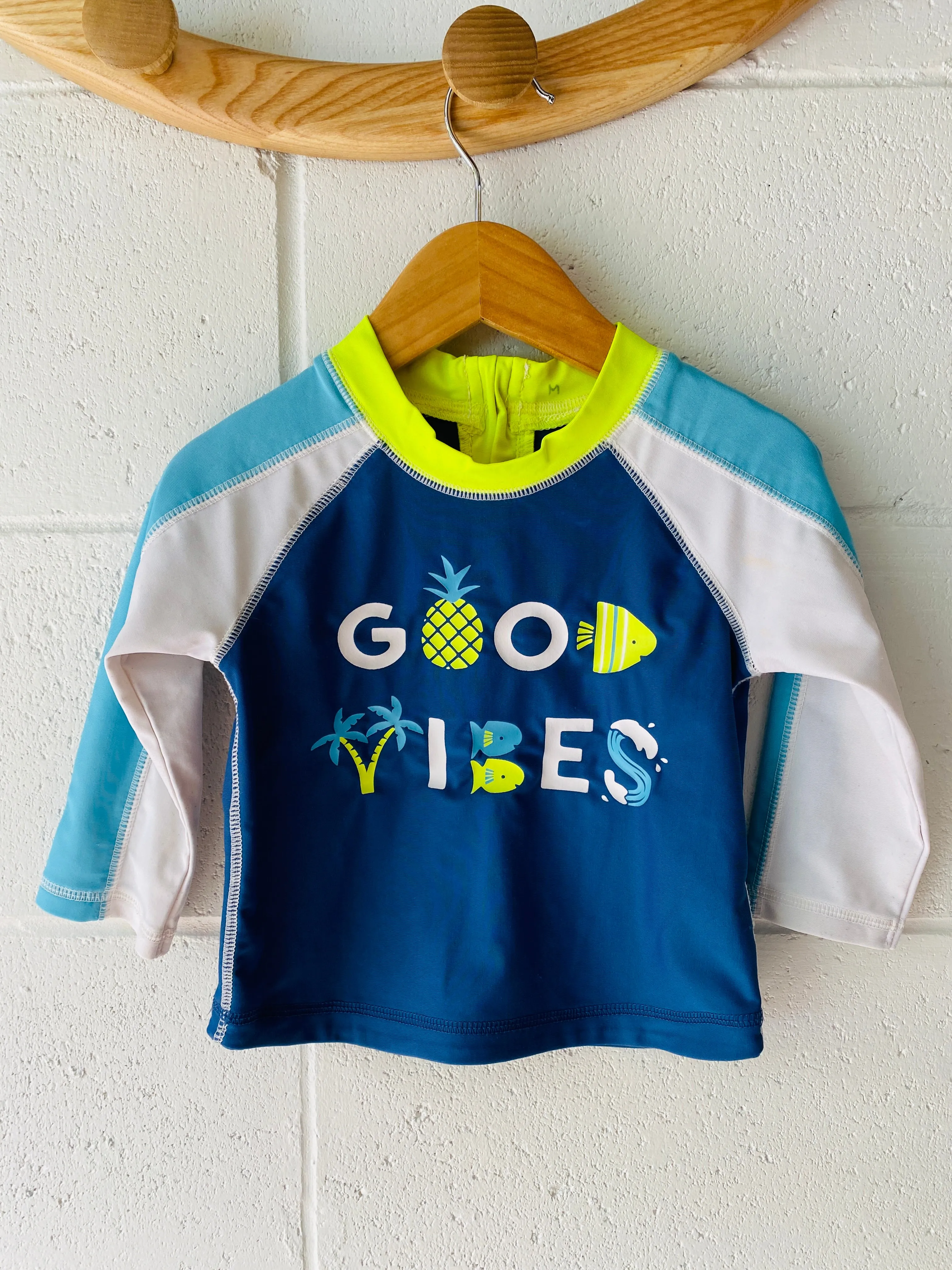 Good Vibes Rash Guard, 6-12 months
