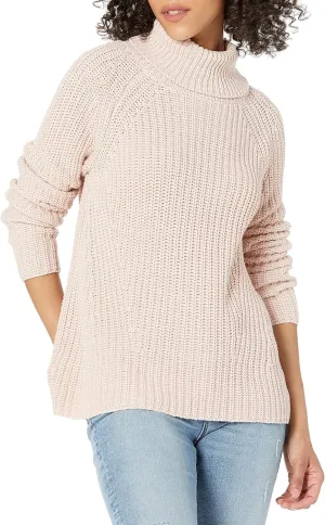 Goodthreads Women's Cotton Shaker Stitch Turtleneck Sweater