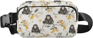 Gorilla Banana Fanny Pack Water Resistant, Women Men Waist Pack Sling Bag Purse for Travel Hiking